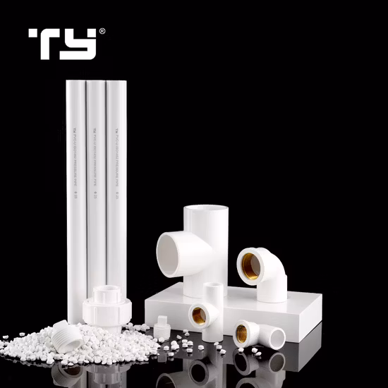 DIN Standard Pn10 Pn16 PVC plástico UPVC CPVC cotovelo Tee indústria acessórios para tubos de encanamento
